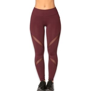 Old Navy Maroon Mesh Panel Leggings